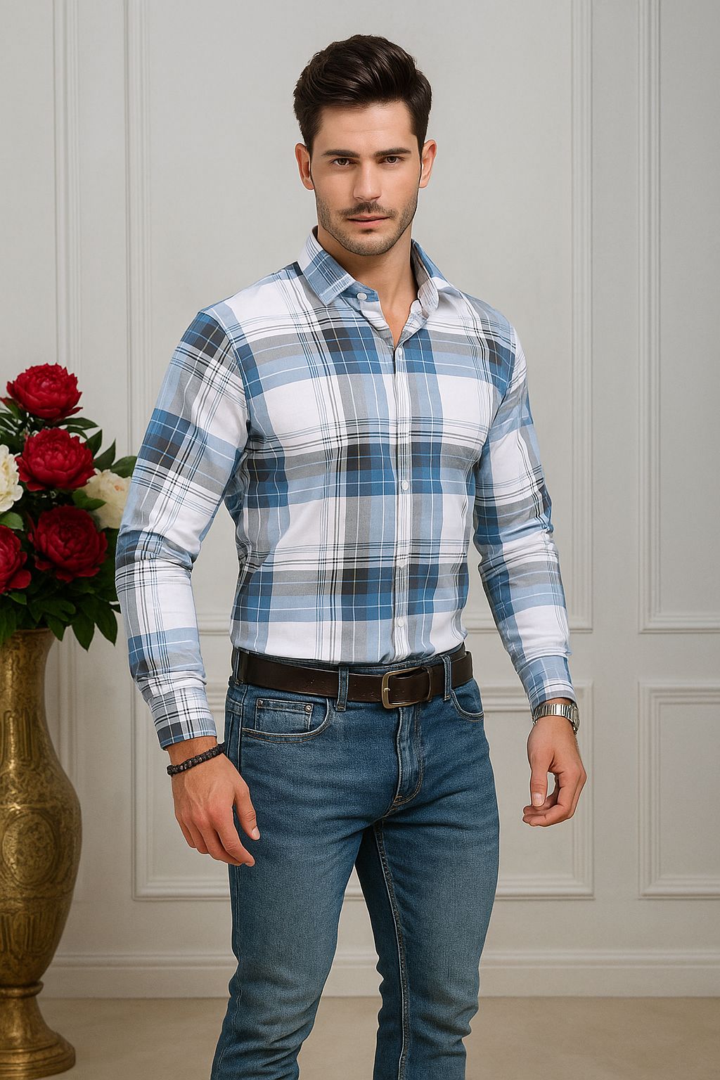SKYREX MENS BLUE MULTICOLOUR SHIRT